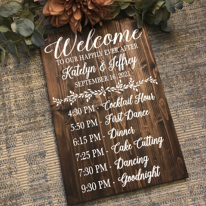 Wedding Day Events Sign, Ceremony Order of Events Sign, Best Day Ever Sign, Rustic Wedding Decor, Wood Wedding Events Sign, Country Wedding bild 1