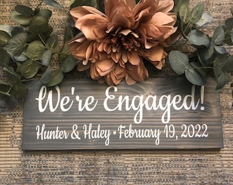 Engagement Photo Save the Date Sign Wedding Date Sign, Elopement Sign, Special Date Sign, Wedding Photo Prop, Engagement Announcement