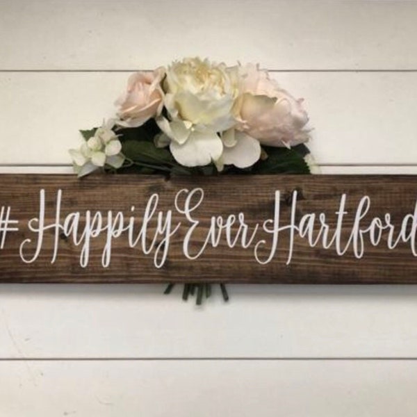 Wedding Hasthtag Sign, Wood Sign Rustic Wedding Decor, Event Photo Prop