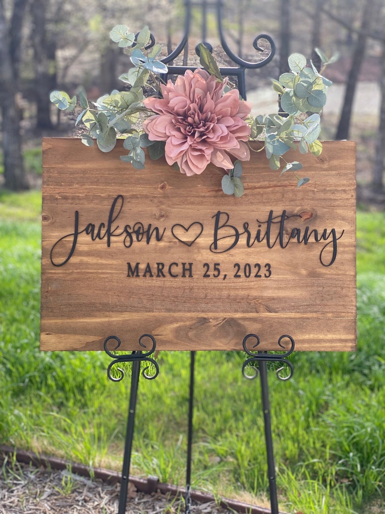 Wedding Welcome Sign Wedding Entrance Sign Rustic Wedding Decor Rustic Wedding Sign Wedding Venue Sign Country Wedding Bestselle image 1