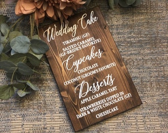 Wedding Menu Sign | Cookie Menu |  Dessert Menu | Rustic Wedding Decor | Dessert Table Sign | Treat Table Menu Sign | Wedding Table Sign