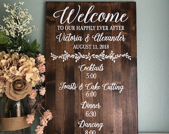 Wedding Day Events Sign, Ceremony Order of Events Sign, Best Day Ever Sign, Rustic Wedding Decor, Wood Wedding Events Sign, Country Wedding