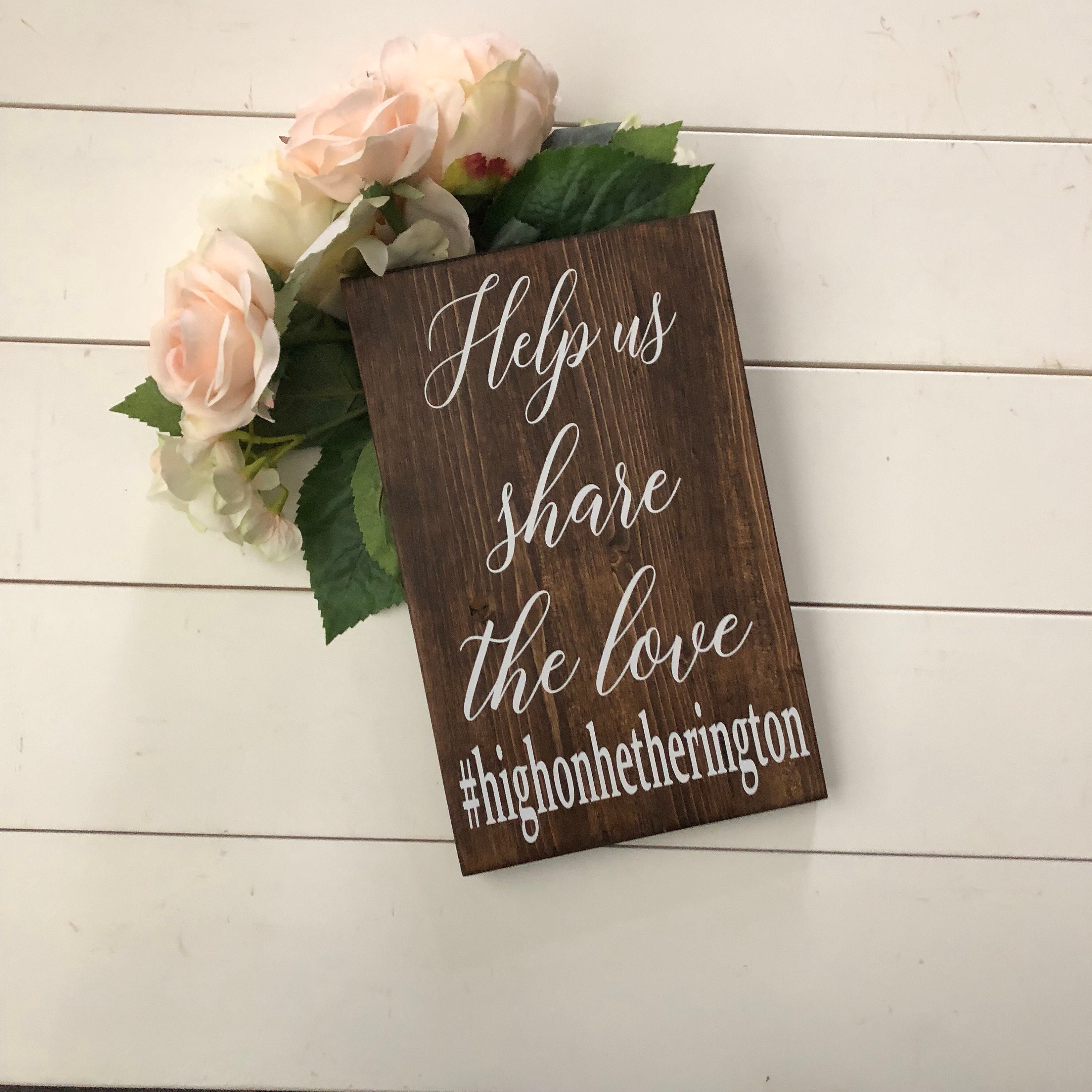 Share the Love Hashtag Sign, Wedding Table Sign, Help Capture the Love