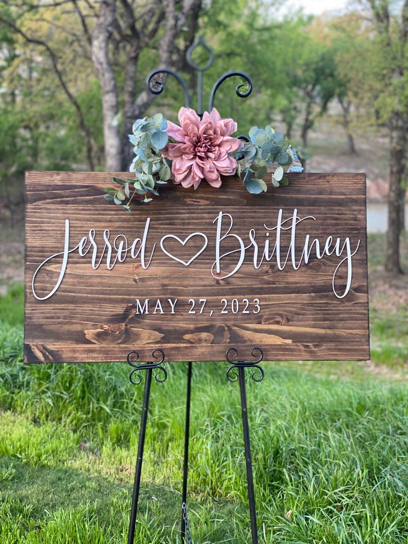 Wedding Welcome Sign Wedding Entrance Sign Rustic Wedding Decor Rustic Wedding Sign Wedding Venue Sign Country Wedding Bestselle image 2