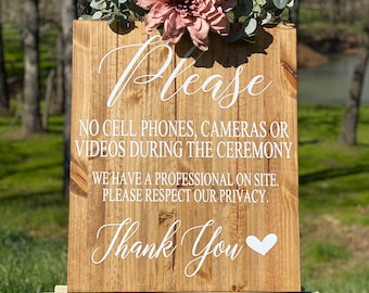 Unplugged Ceremony, No Cameras or Phones, Unplugged Wedding Sign, Rustic Wedding Decor, Country Wedding