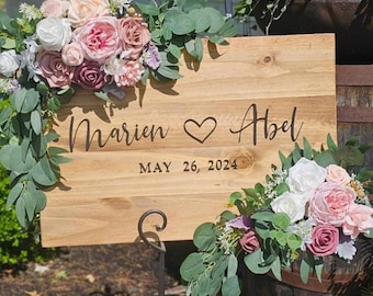 Wedding Sign Welcome Board Reception Decoration Rustic Wedding Entrance Display Custom Name Date Personalized Laser Cut Wood Shower