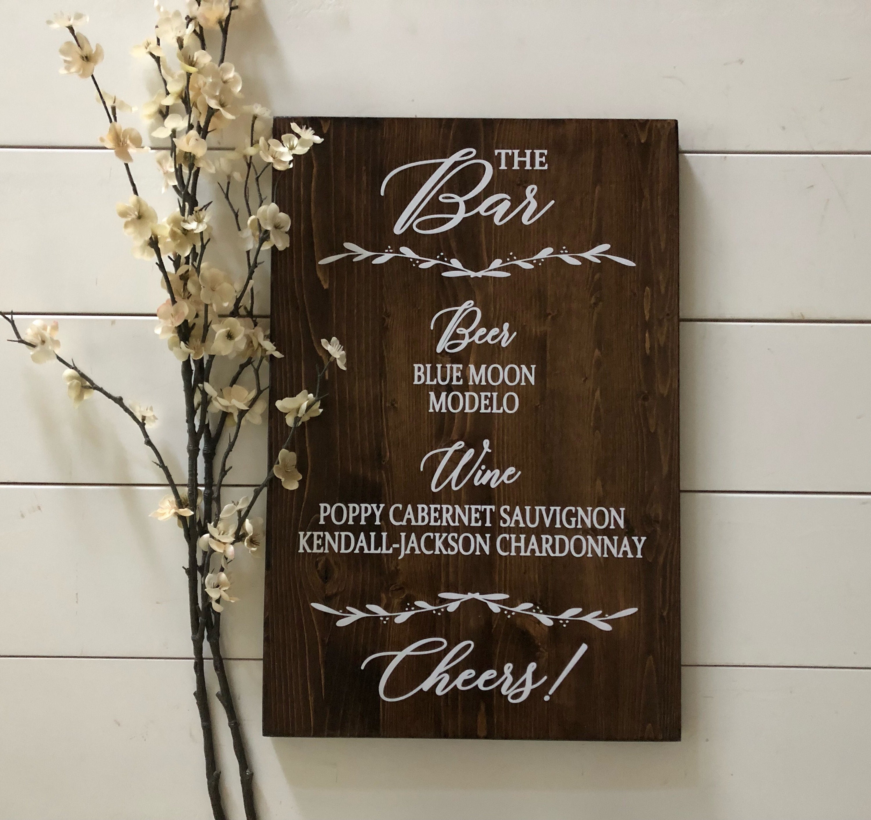 Wedding Signature Drinks Bar Menu Sign, Drinks Menu, Rustic Wedding