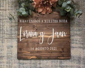 Wedding Welcome Sign Spanish | Bienvenidos Wedding Entrance Sign | Rustic Wedding Decor | Country Wedding Bestseller Wedding Sign