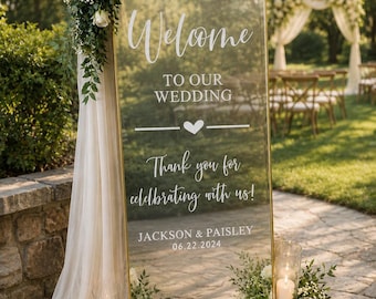 Mirror Decal, Personalized Wedding Welcome Sign, Custom Sticker, Reception Decor, Wedding Ceremony Decor, Vinyl Lettering, DIY Wedding Sign