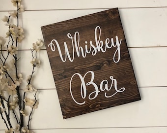 Whiskey Bar Drink Sign, Wedding Table Sign, Drink Table Sign, Wood Wedding Sign, Rustic Wedding Decor, Wedding Sign, Wedding Bar Sign