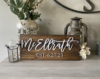 Wedding Sign, Family Name Sign, Wedding Entrance Sign, Wedding Gift Rustic Wedding Decor Bridal Shower Sign Country Wedding, Holiday Gift