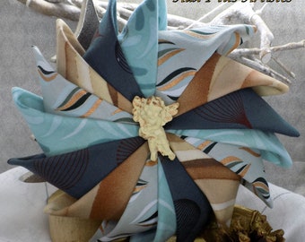 Décoration en patchwork "Moulin" tissus, artisanal fait main made in france