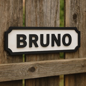 Letrero personalizado para nombre de mascota, placa de madera personalizada para perro o gato, letras en relieve 3D cortadas a láser, placa para habitación o jaula de mascota, estilo rústico.