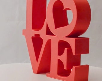 Coeur d'amour | Signe d'amour personnalisé | Cadeau de fiançailles | Sculpture d'amour | Vous choisissez la taille et la couleur | Imprimé en 3D | J'adore le pop art