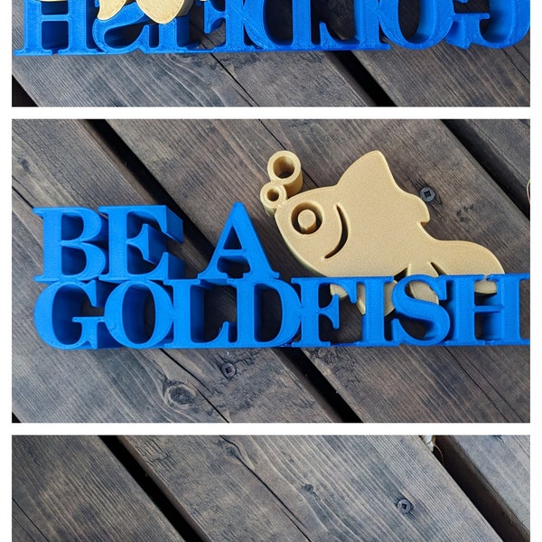 Be A Goldfish Pop Art Sign | 10 Second Memory | Sports Mental Game | 3D Printed Sign |Custom Color Selections |Ted Lasso Valentines Inspired