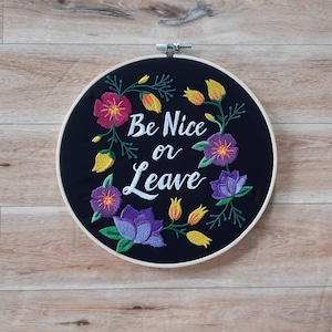 Finished Embroidery, Funny Wall Decor, Embroidered Wall Art, 8 inch hoop, Snarky Wall Art