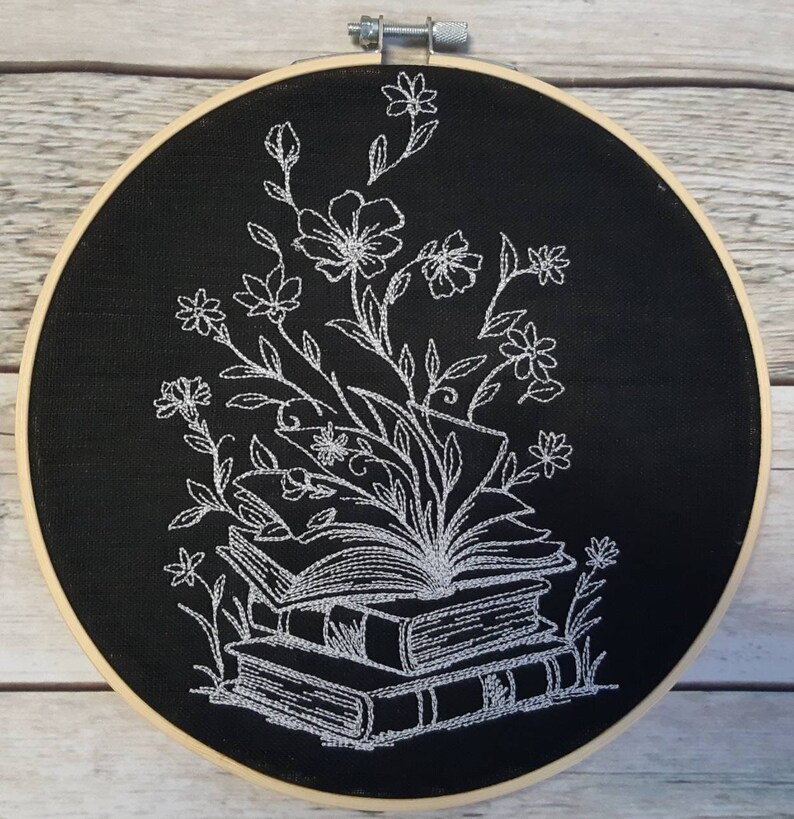 Finished Embroidery, Book Hoop Art, Book Decor, Embroidered Wall Art, 8 ...