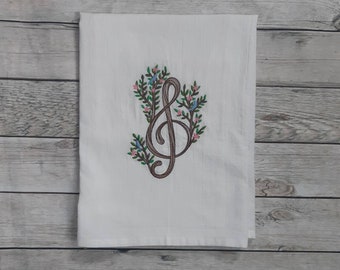 Flour Sack Towel, Spring Kitchen Towel, Embroidered Towel, Decorative Towel
