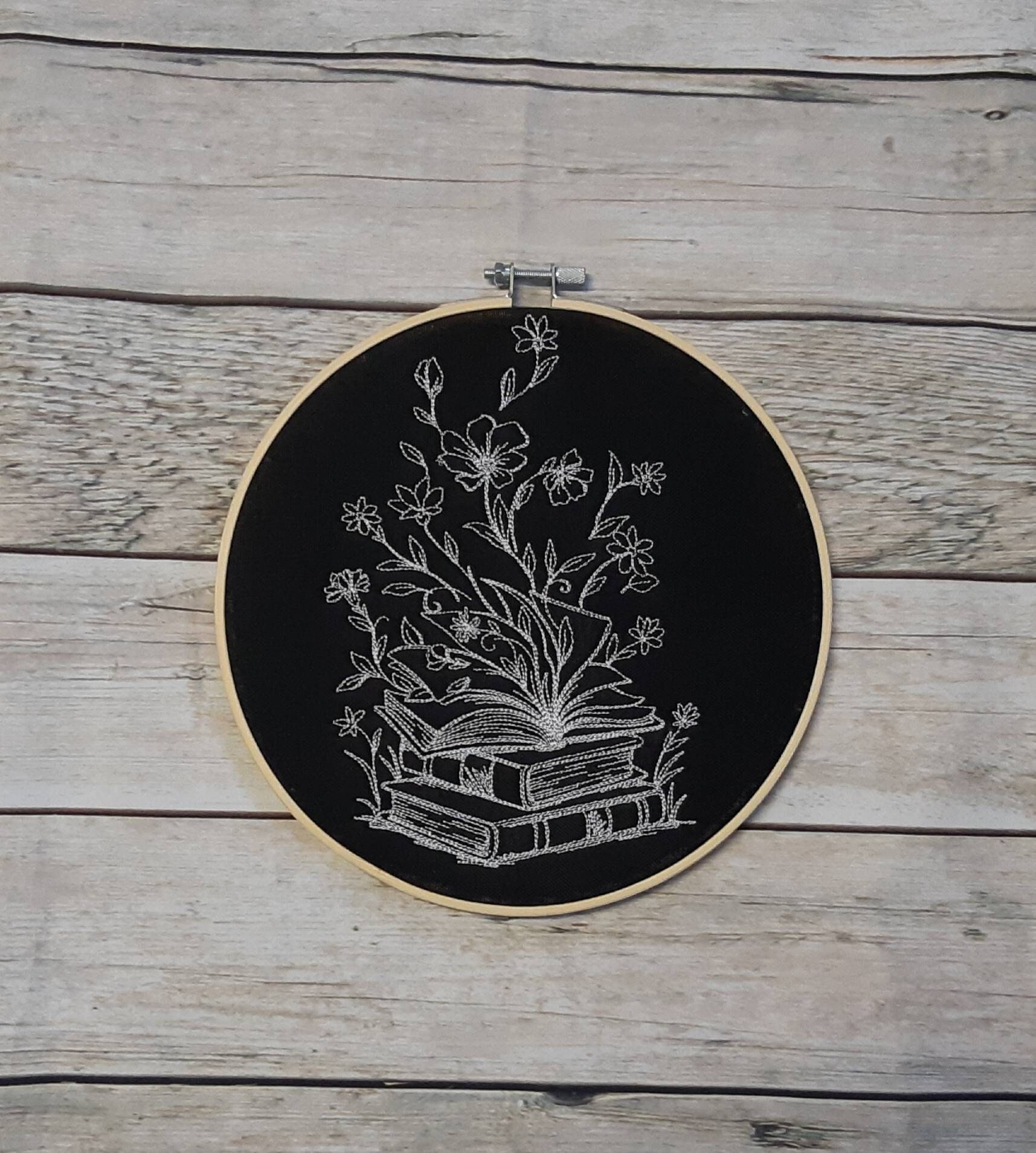 Finished Embroidery, Book Hoop Art, Book Decor, Embroidered Wall Art, 8 ...
