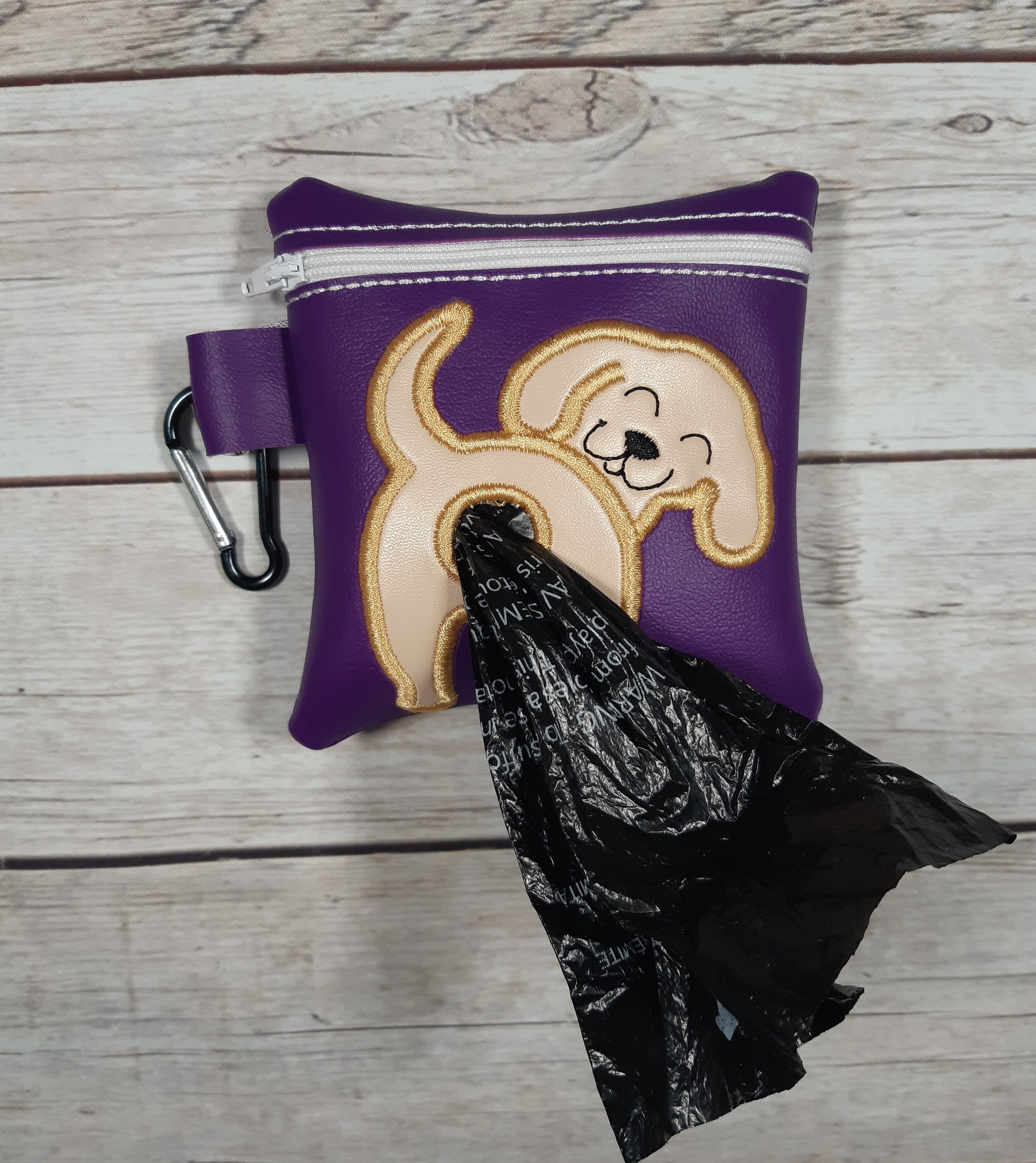 Yellow Lab Poo Bag Holder, Labrador Poo Bag, Embroidered Zipper Pouch ...