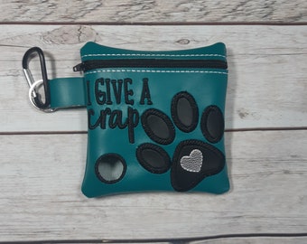 I Give a Crap Vinyl Poop Bag Holder, Poo Bag, Zipper Pouch, Dog Walking Bag Holder