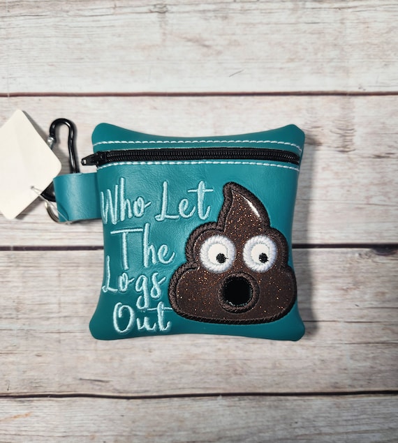 Funny Dog Poop Bag Holder, Poo Bag, Zipper Pouch, Dog Walking Bag