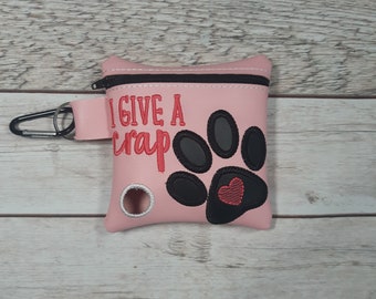 I Give a Crap Vinyl Poop Bag Holder, Poo Bag, Zipper Pouch, Dog Walking Bag Holder