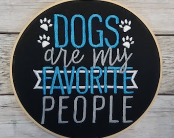 Dog Wall Decor, Embroidered hoop art, 8 inch hoop, Finished Embroidery