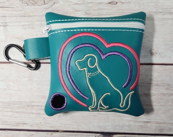 Vinyl Poop Bag Holder, Zipper Pouch, Dog Walking Bag Holder