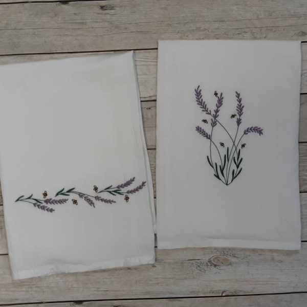 Embroidered Kitchen Towels, Bee Tea Towels, Towel Set, Mother's Day Gift, Bee Dish Towel, Decorative Towels