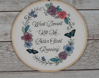 Finished Embroidery, Embroidered Hoop Art, 8 Inch Hoop, Funny Wall Decor
