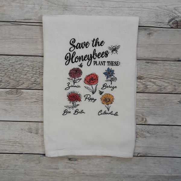 Flour Sack Towel, Embroidered Towel, Decorative Towel