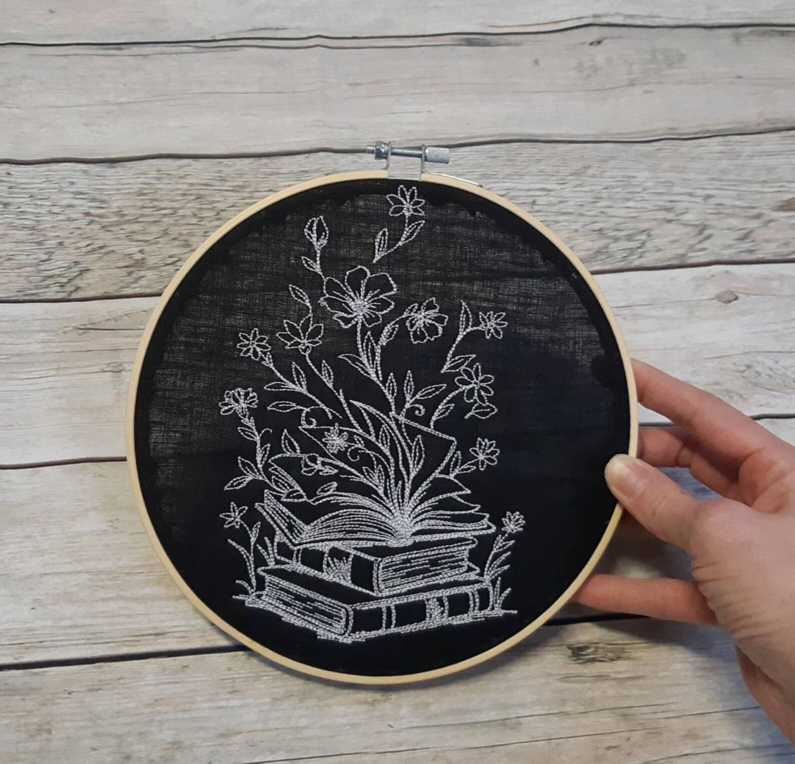 Finished Embroidery, Book Hoop Art, Book Decor, Embroidered Wall Art, 8 ...