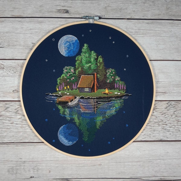 Finished Embroidery, Spring Wall Art, Spring Decor, Embroidered Hoop Art, Cabin Hoop Art