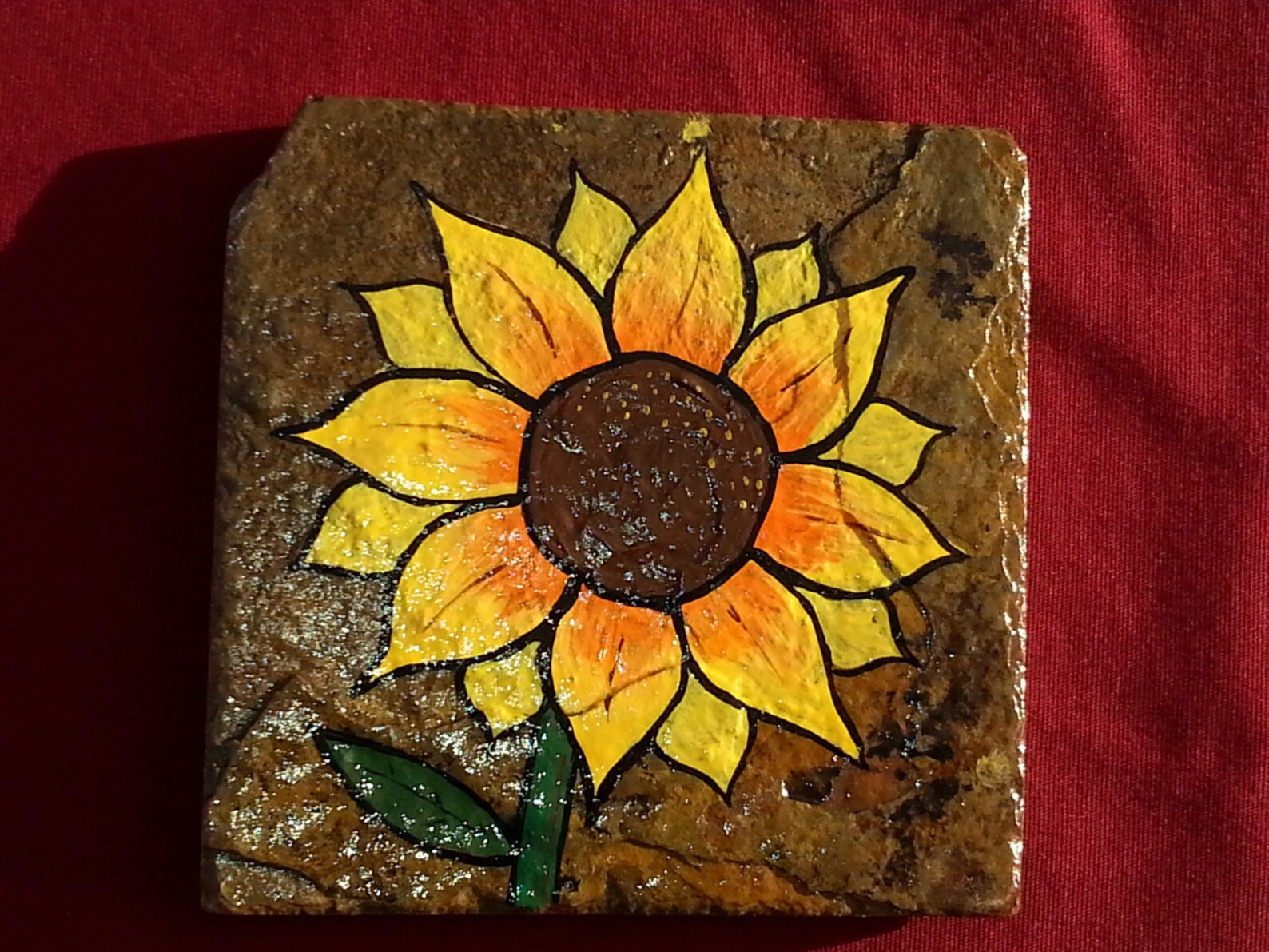 Sunflower Coasters Hand Painted Set of 4 Etsy