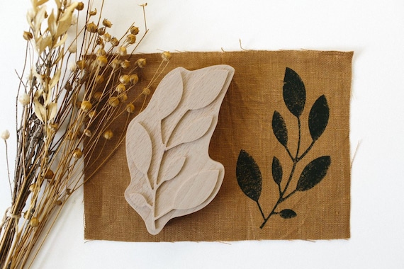 Fabric stamp carved stamp succulent print clay stamp pottery stamp Succulent stamp
