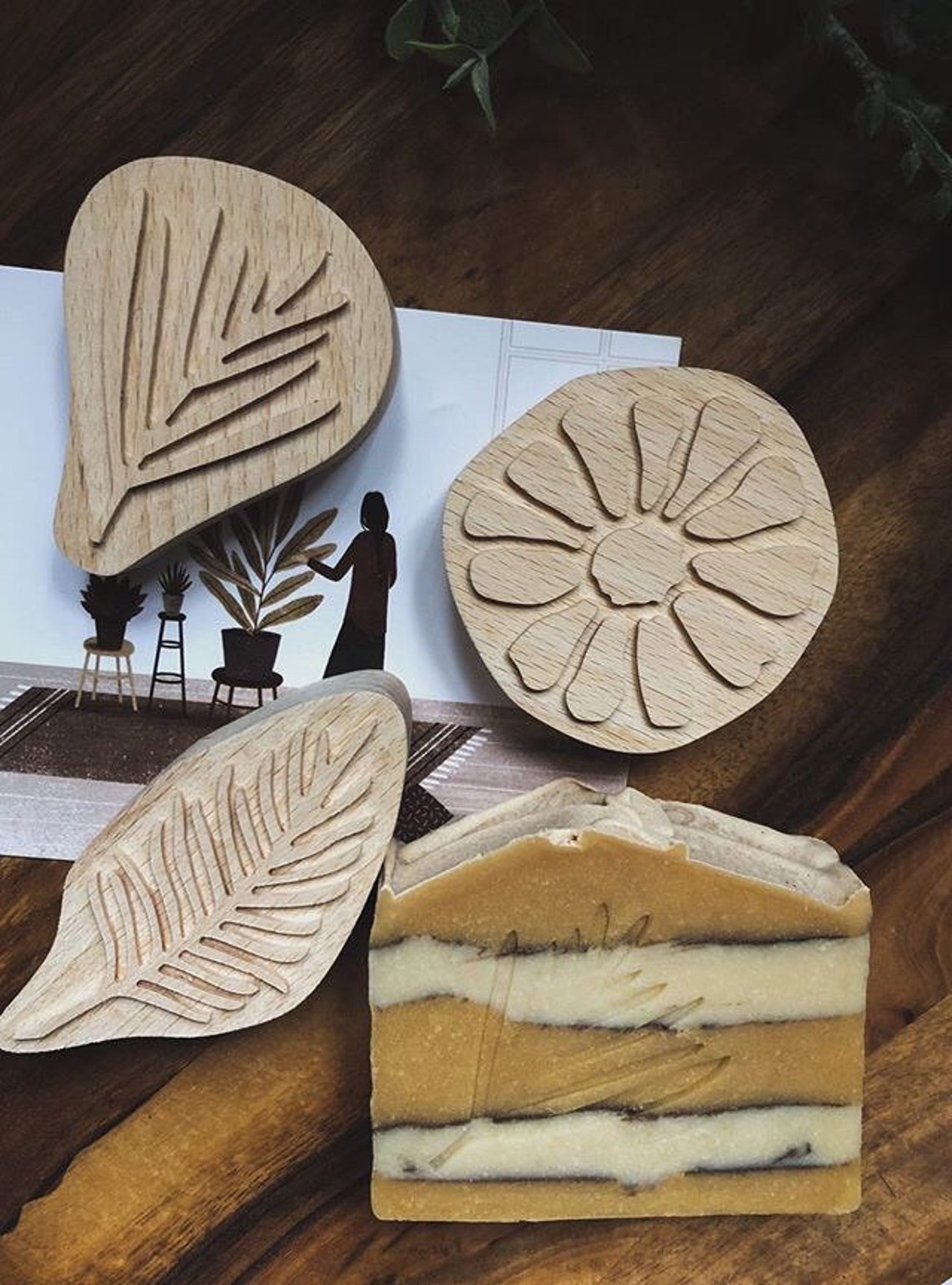 Fabric Stamp Wooden Stamp Block Printing Botanical Print Etsy