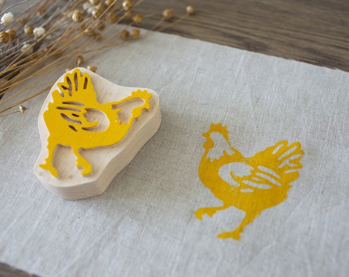 Chicken Stamp for Fabric Chicken Print Pottery Stamp Clay Etsy