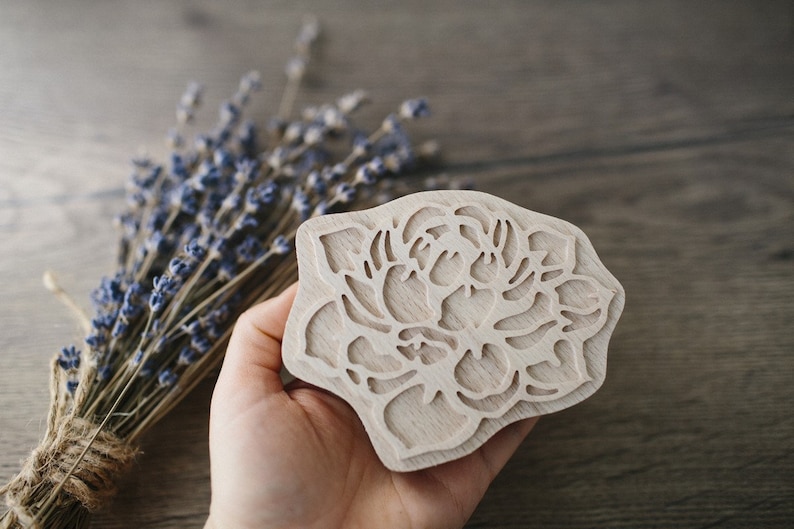 Fabric stamp carved stamp succulent print clay stamp pottery stamp Succulent stamp