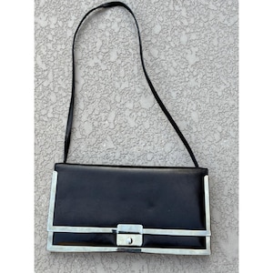 Vintage Escada Shoulder Bag Rectangle Brown Gold 90s