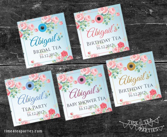 Vintage Floral Tea Bag Tags Bridal Tea Baby Shower Etsy