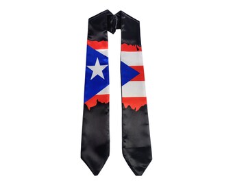 Puerto Rico Flag Graduation Stole & Sash( (Coat of Arms is requested on the stole/sash))