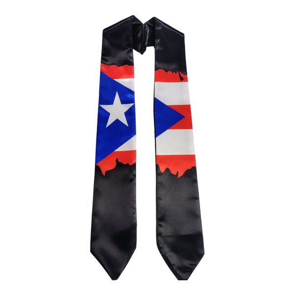 Puerto Rico Flag Graduation Stole & Sash( (Coat of Arms is requested on the stole/sash))