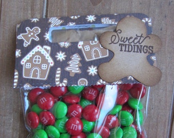 Christmas Bag Toppers(4)/Christmas Favors/Holiday Bag Toppers/Gingerbread Man Favors