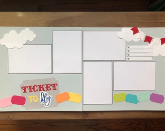 Dumbo Scrapbook Page, Pre made scrapbook layout, Premade scrapbook page, Disney, Assembled scrapbook layout, 12 by 12