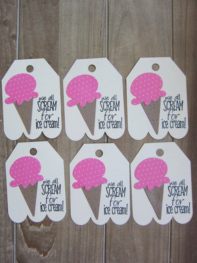 Ice Cream Gift Tags 6/ice Cream Party Favor/ice Cream Social Etsy