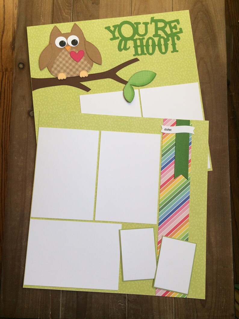 Pre Made Owl Scrapbook Page/Premade Scrapbook Etsy Nederland