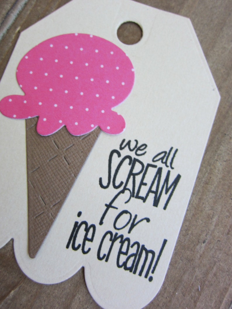 Ice Cream Gift Tags 6/ice Cream Party Favor/ice Cream Social Etsy