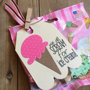 Ice Cream Gift Tags (6)/Ice Cream Party Favor/Ice Cream Social