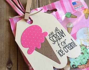 Ice Cream Gift Tags (6)/Ice Cream Party Favor/Ice Cream Social